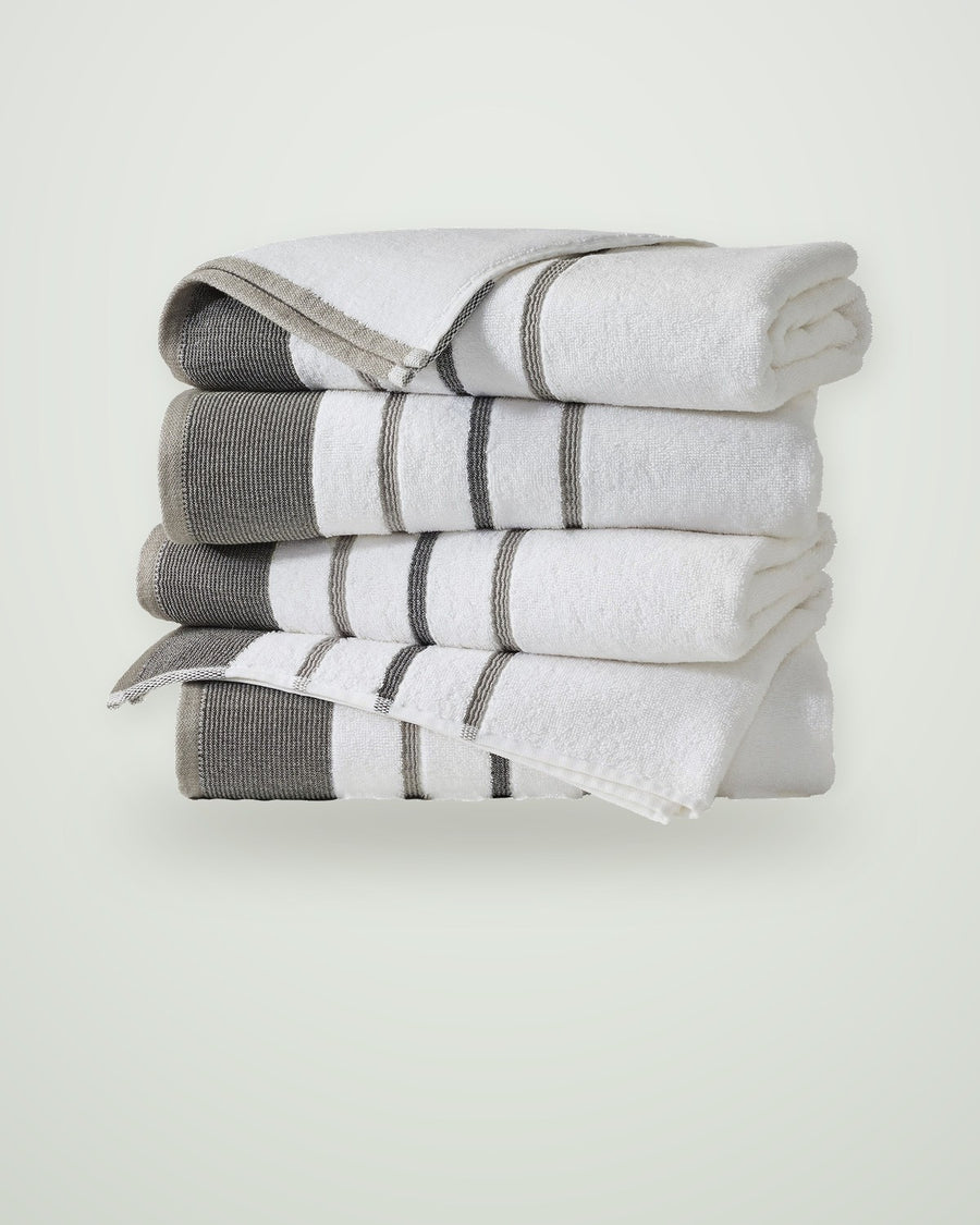 Striped cotton bath towel set