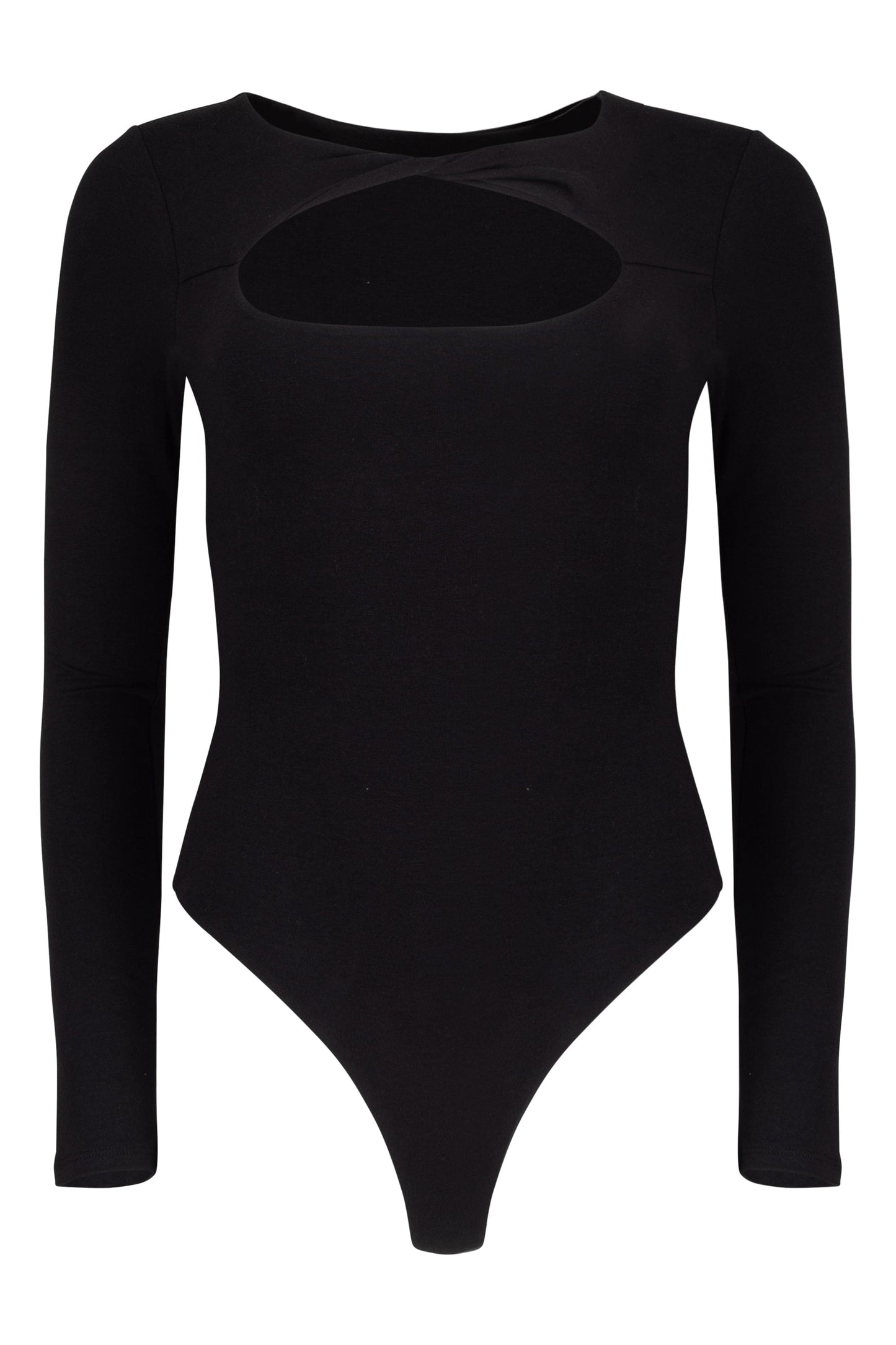 Whitney Cotton Long Sleeve Cutout Twist Bodysuit