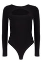 Whitney Cotton Long Sleeve Cutout Twist Bodysuit