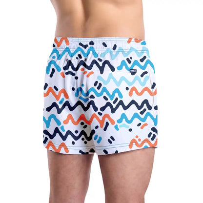 Men’s Premium Compression-Lined Hybrid Shorts – Line Rush-Ocean and Sol