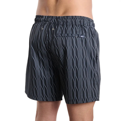 Men’s Premium Compression-Lined Hybrid Shorts – Linear Drift-Storm and Fog