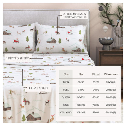 Turkish Cotton Christmas Flannel Sheet - Whittaker Collection
