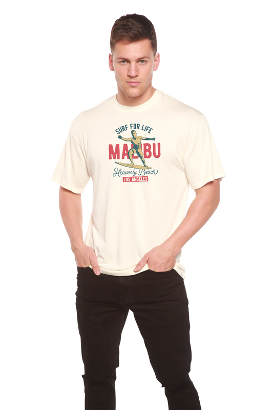 Spun Bamboo men's graphic T-shirt made of bamboo viscose and organic cotton, featuring a short sleeve design with a vibrant print.