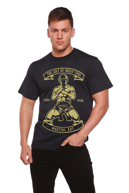 Men's martial arts graphic T-shirt by Spun Bamboo, made from bamboo viscose and organic cotton, short sleeve with printed design