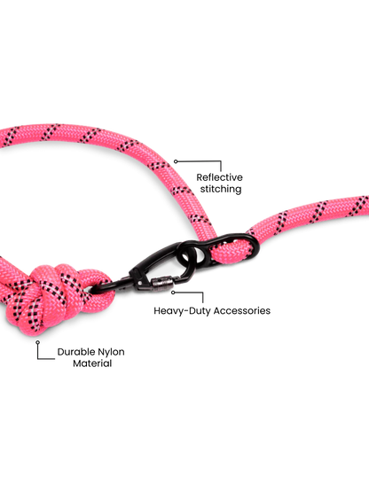 Neon Pink Runners Hands Free Dog Leash