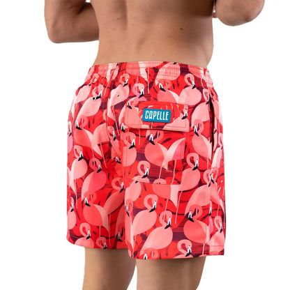 Men’s Premium Compression-Lined Hybrid Shorts – Pink Flamingos