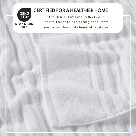 Set of luxury combed cotton bath towels from Great Bay Home's Karina Collection, showcasing soft, plush, and absorbent bath towels.