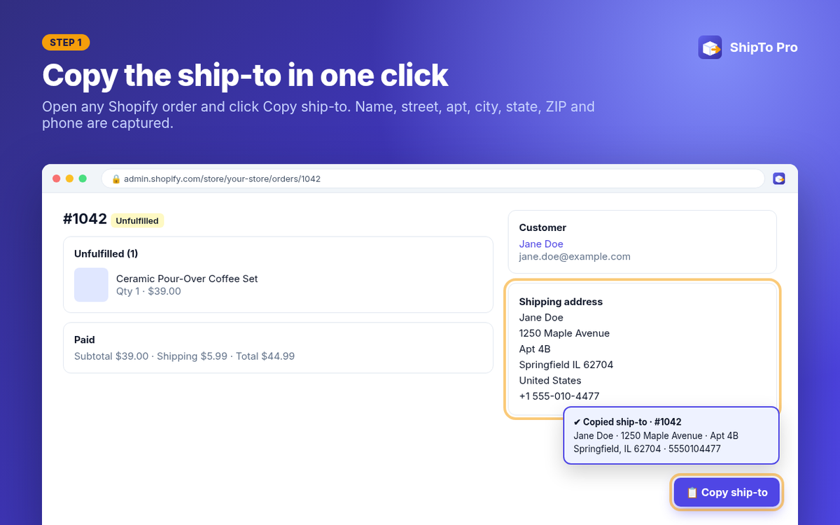 ShipTo Pro – Lifetime License