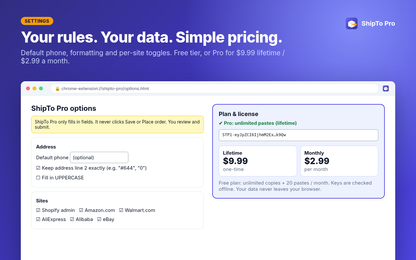 ShipTo Pro – Lifetime License