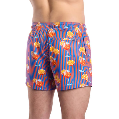 Men’s Premium Compression-Lined Hybrid Shorts – Sunset Spritz - Ocean and Heat