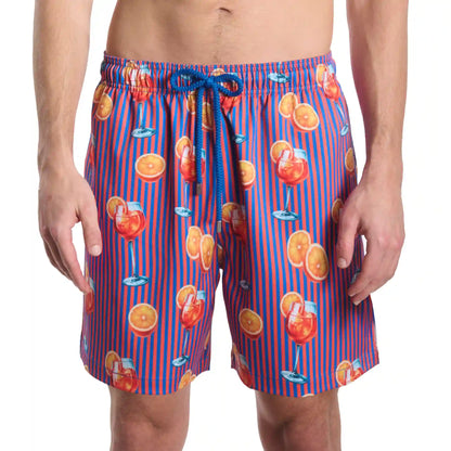 Men’s Premium Compression-Lined Hybrid Shorts – Sunset Spritz - Ocean and Heat