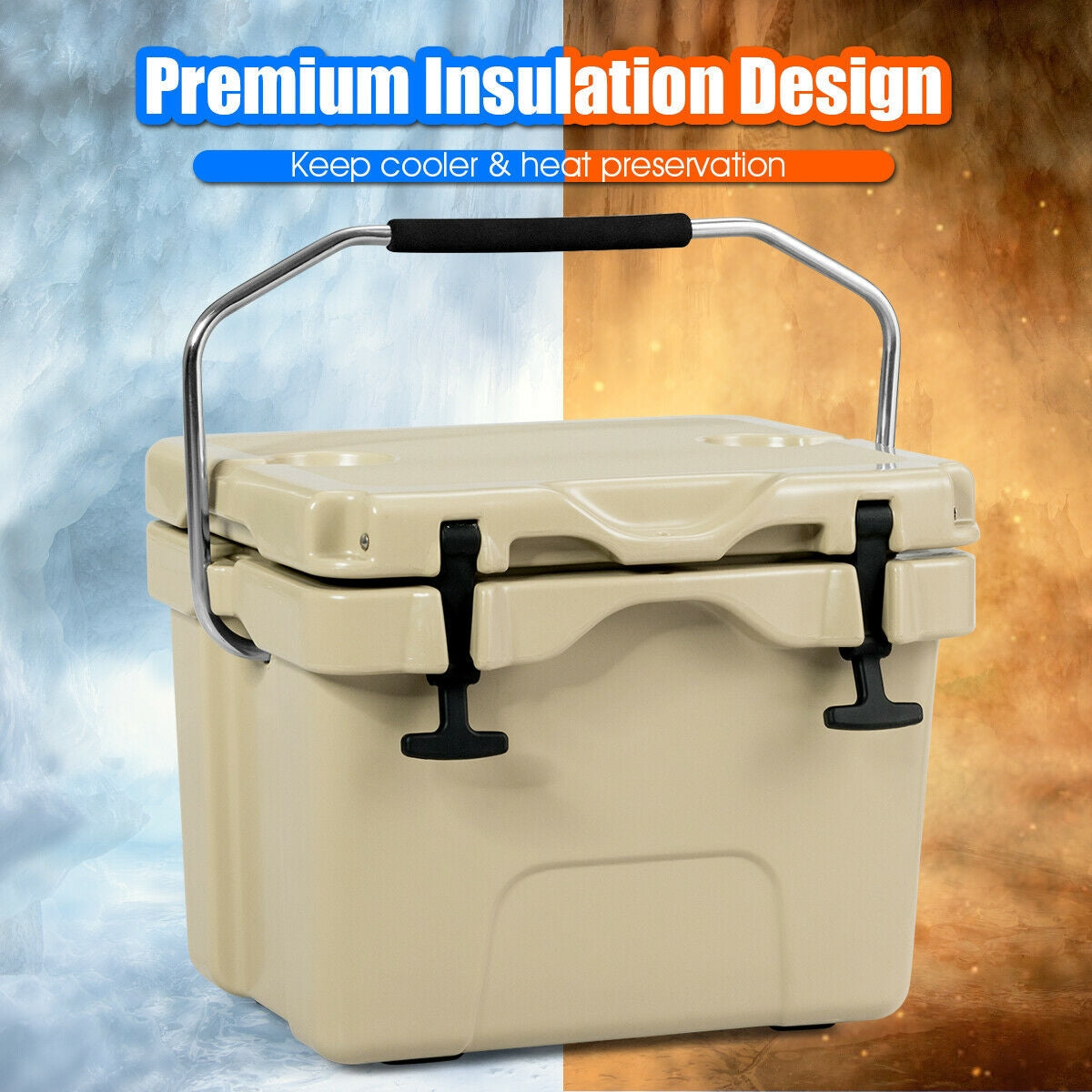 GemGear 16-quart cooler with 24-can capacity, featuring a sturdy design and secure lid for outdoor and picnic use.