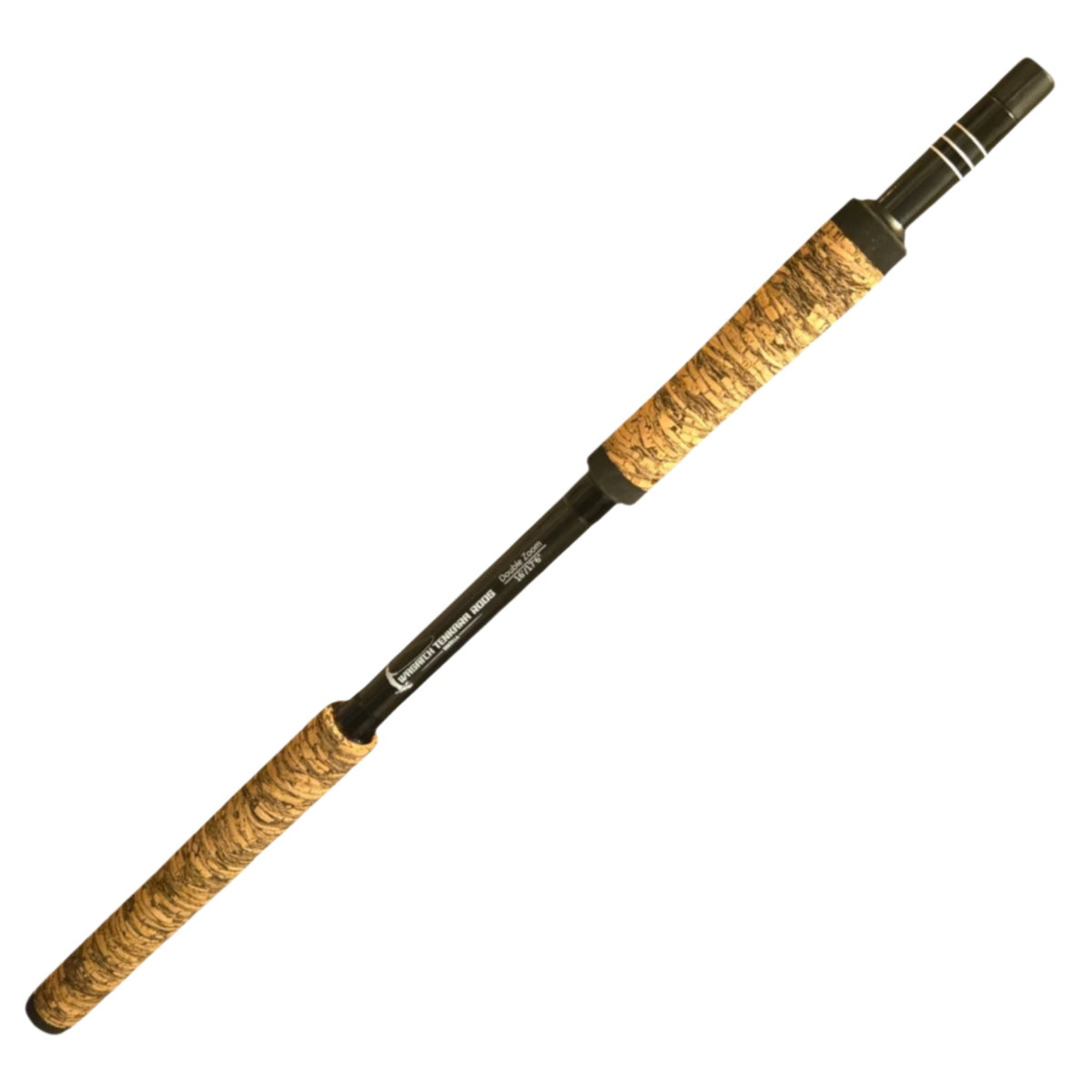 Wasatch Tenkara Rods RodZilla Tenkara rod in white, collapsed for easy transport, designed for traditional fishing.